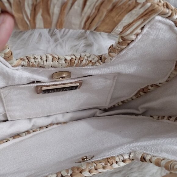 Urban Expressions Straw Woven Mini Top Handle Bag Natural Raffia Boho Summer Pur - Picture 6 of 9